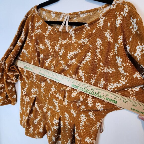 Anthropologie Amber Dolman Sleeve Blouse Floral Pleated Waist Fit & Flare sz Md - Picture 8 of 10